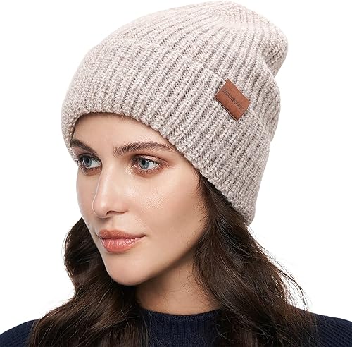 Gorro de invierno para mujer doble capa con forro grueso suave cómodo resistente al viento cálido gorro de invierno con calavera regalo