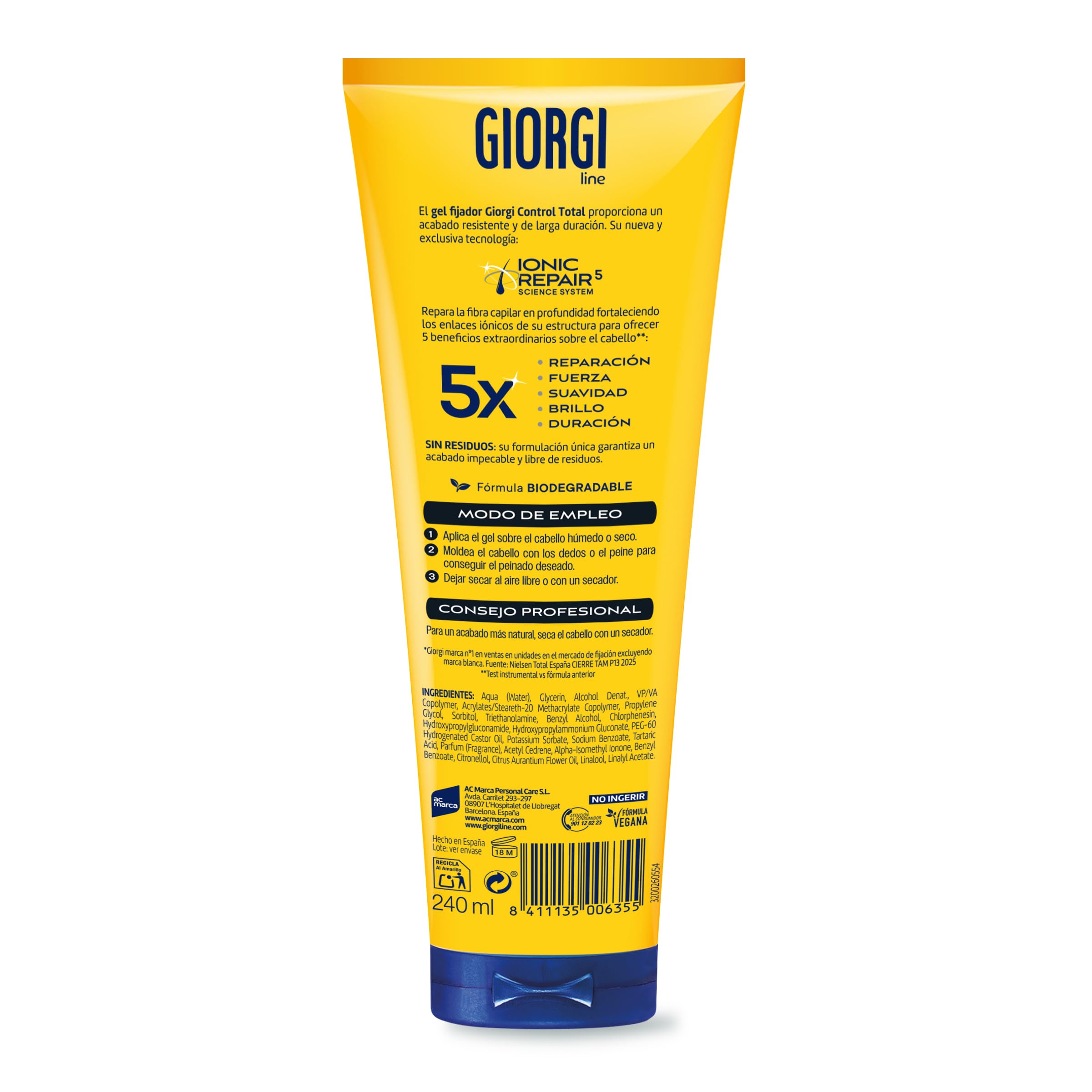 Giorgi Control Total Żel do Włosów, 240 ml