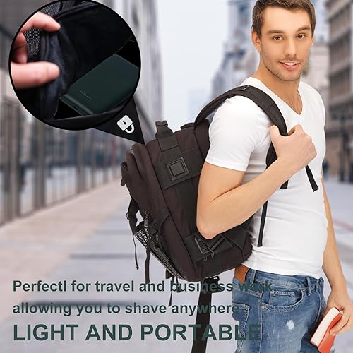 Miniatura 7 de Maquinilla de afeitar eléctrica para hombres, mini afeitadoras eléctricas de aluminio con recortador de barba, afeitadora inalámbrica en seco y