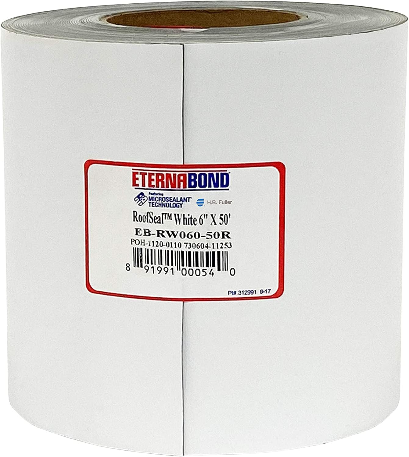 RoofSeal White 6" x50' MicroSealant UV Stable RV Roof Seal Repair Tape | 35 mil Total Thickness - EB-RW060-50R - One-Step Durable, Waterproof and Airtight Sealant