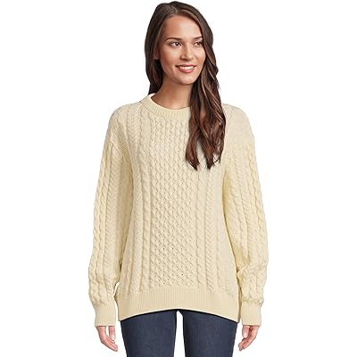 L.L.Bean 1965 Irish Fisherman Crewneck Sweater cream