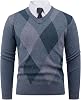 Suéter de Lana con Estampado Argyle para Hombre Xiaojmake, Escote en V, Otoño Invierno, Grueso, Vintage 8