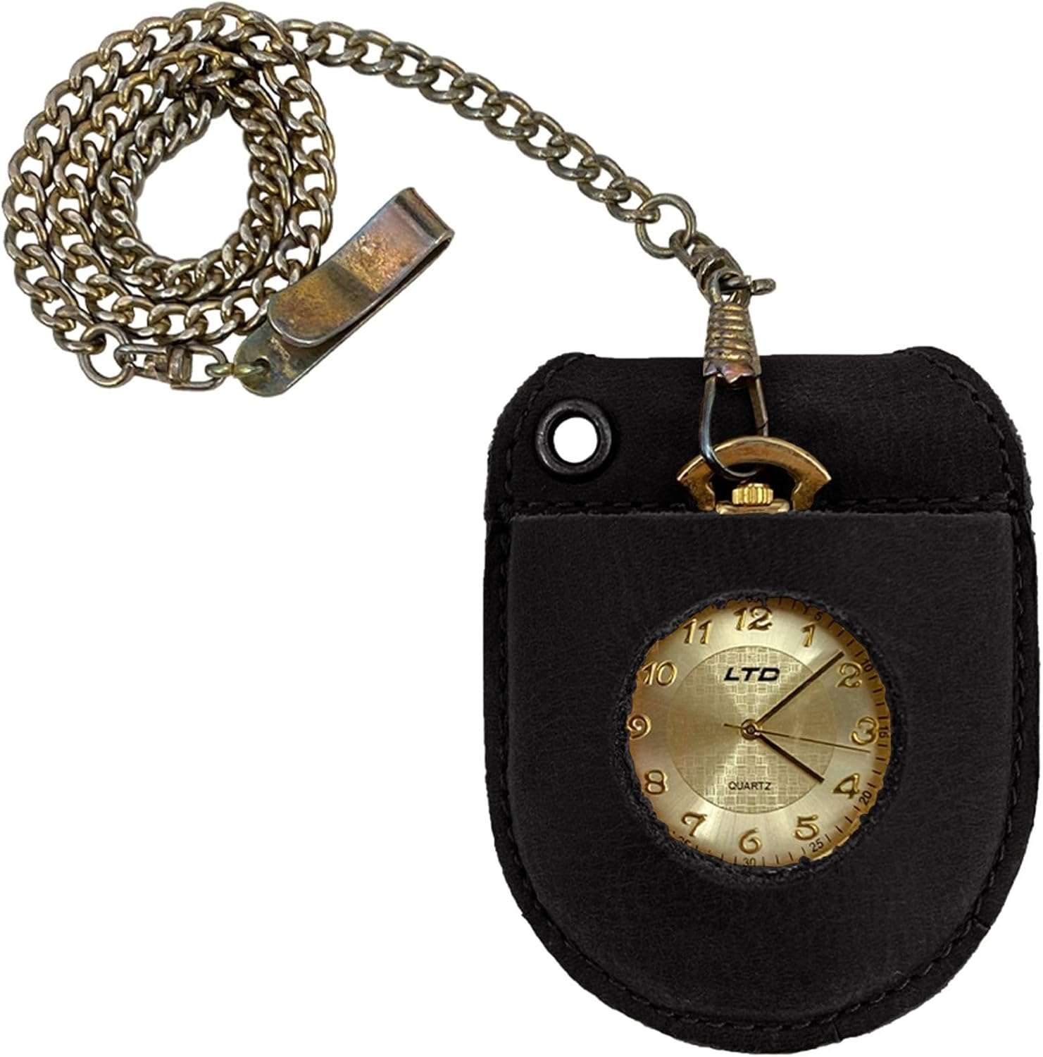 Hide & Drink, Pocket Watch Case, Protector Holder, Timepiece, Rustic Case, Full Grain Leather, Handmade, Bourbon Brown
