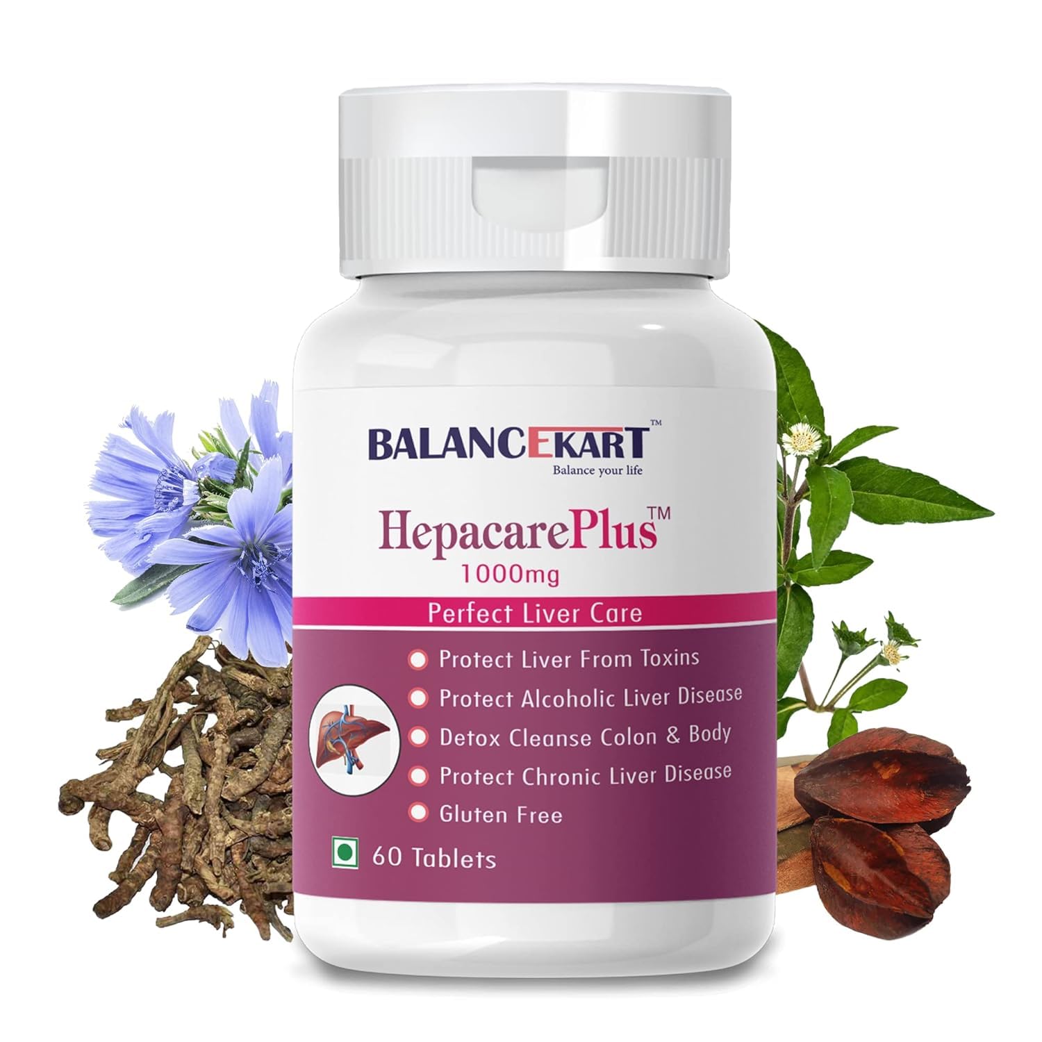 Hepacare Plus Liver Detox Tablets | Milk Thistle Extract 50mg (30:1) with Bhringraj & Machika | Ayurvedic Liver Support Supplement for Digestion, Fatty Liver & Daily Cleanse | 60 Tablets-image-32
