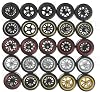 1/64 Wheels Mixed/Random Real Riders Wheels Rims Tires Set for 10 Cars 1/64 Scale (05)