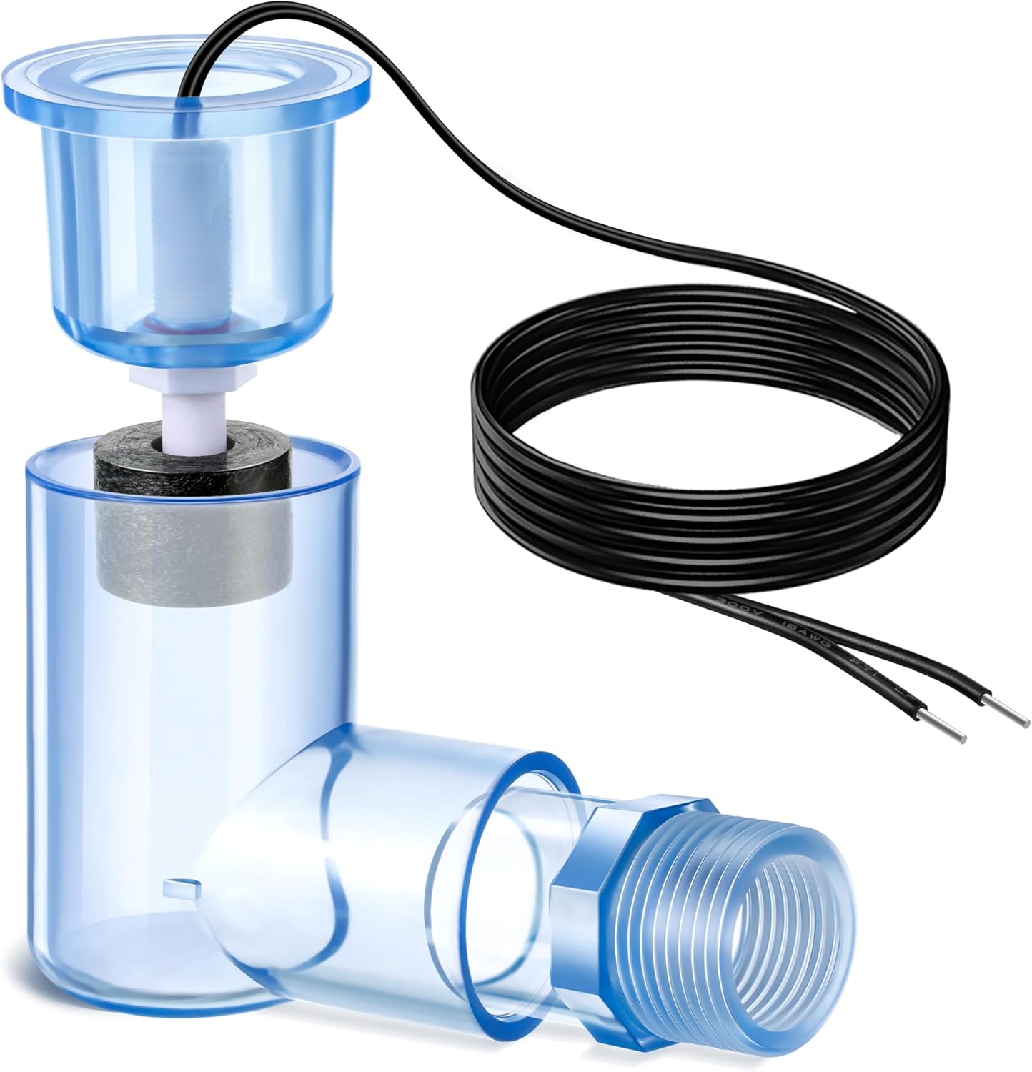 Feekoon SS2 Float Switch L Shape, 1 Pack 3/4 Inch Adaptor and 6Ft Wire