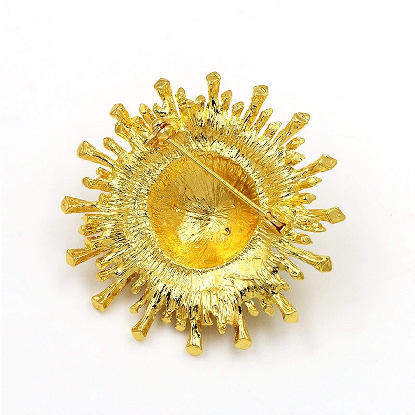 RWRAPS Brosche mit Kristall-Strasssteinen, Sonnenblumen-Broschen für Damen, Kleidungsaccessoires, goldfarben plattiert