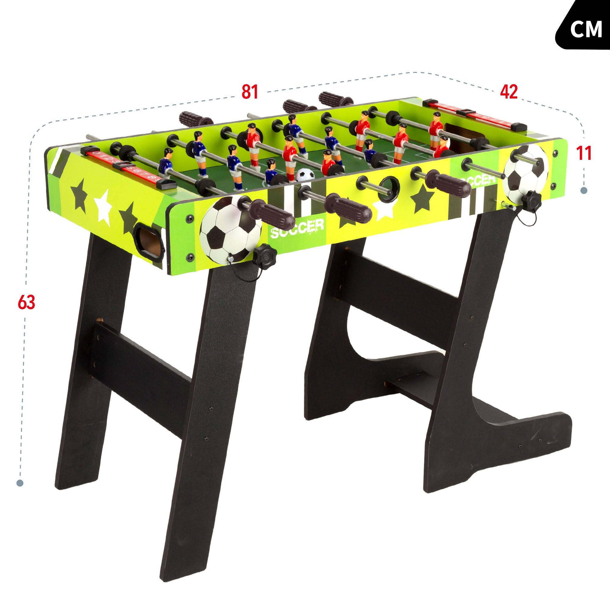 Futbolín Infantil ColorBaby 85430 CB Games Plegable, 81x42x63 cm, 2 Jugadores, Madera Resistente, +6 años