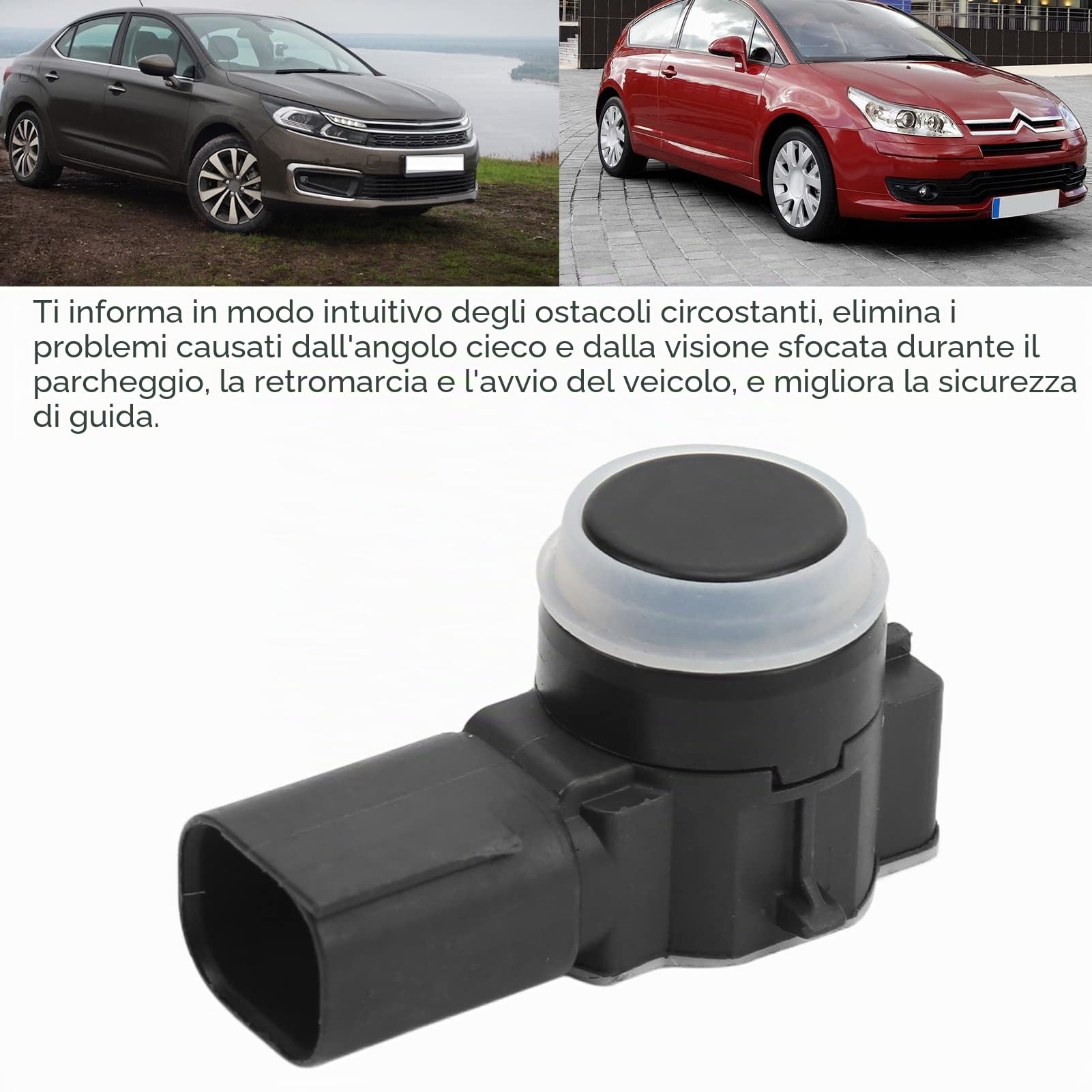 Tbest Sensore di Parcheggio PDC, Sensore di Parcheggio di Backup Inverso 9675202477F4 PSA9675202477G4 Sostituzione per 208 1 03/2012 Accessorio per Auto