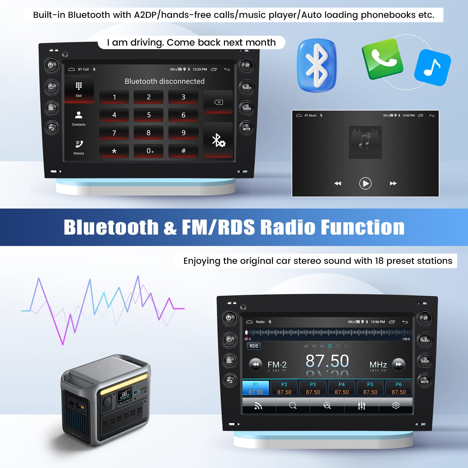 2G+64G GOHHDL Android 13 Autoradi für Renault Megane 2 2002-2009 mit Carplay Android Auto, 7 Zoll Touchscreen Radio mit Bluetooth GPS FM/RDS WiFi SWC Rückfahrkamera & MIC