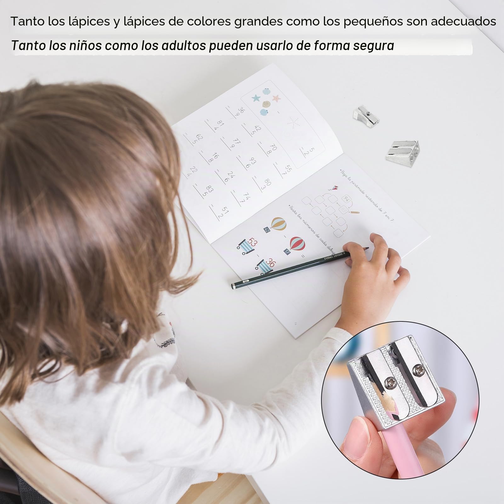 4 afiladores, 2 agujeros dobles y 2 individuales, sacapuntas de metal para la escuela, lápices de colores y grafito, ideal para el hogar, la escuela y la oficina