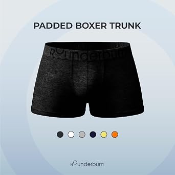 Rounderbum Mens Underwear - Mens Boxer Briefs - Boxer with Butt Enhancing Pads - Body Shaper - Padded Underwear Shapewear BLACK Medium