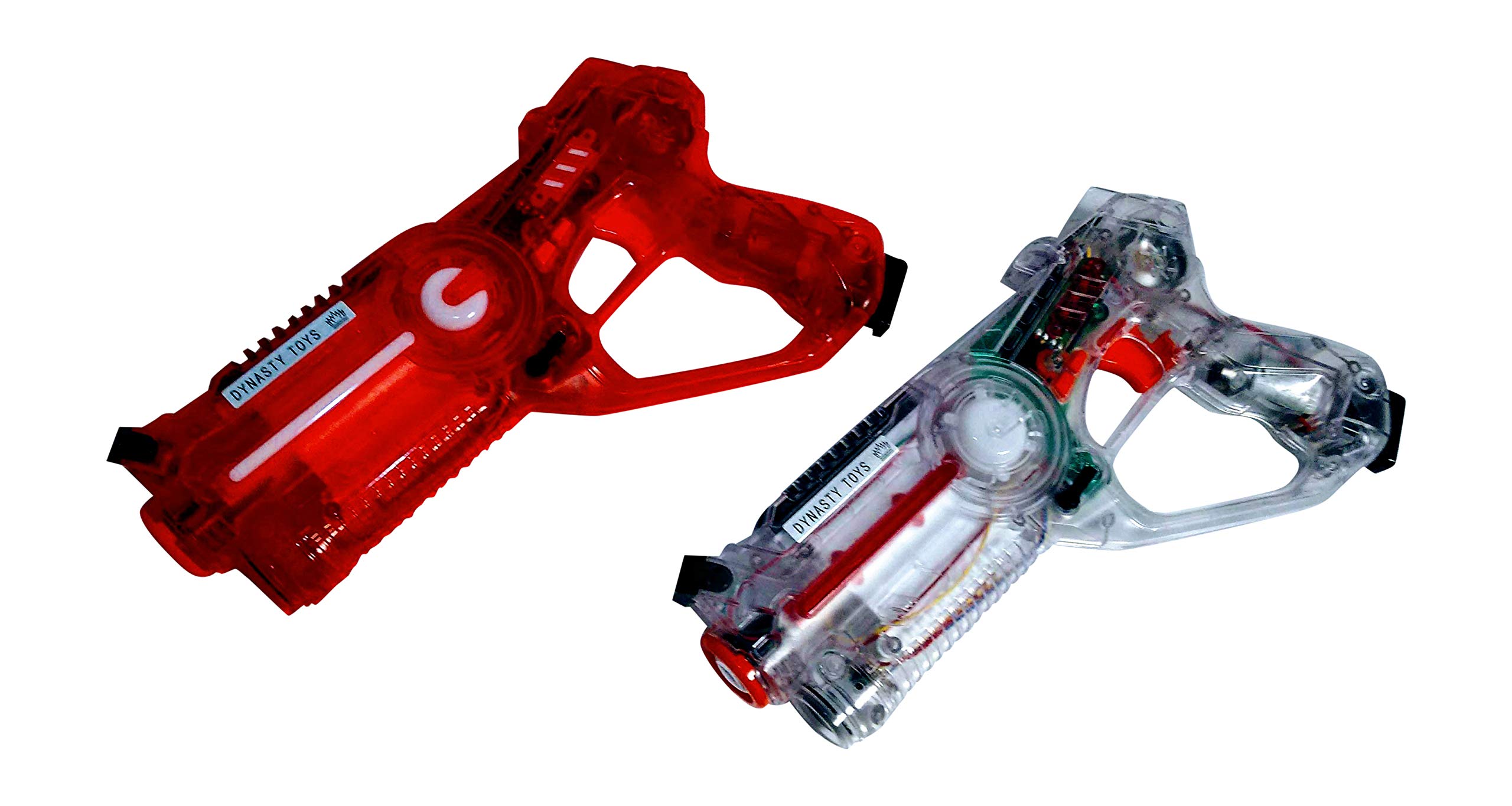 DYNASTY Yard Games For Summer Infrared Laser Tag 2 Pack Of Blasters Is A Great Gift For Kids. Vest Less Lazer Tag Outdoor Toys For Lawn Games Play At Home Or On The Go. One Size Red/White
