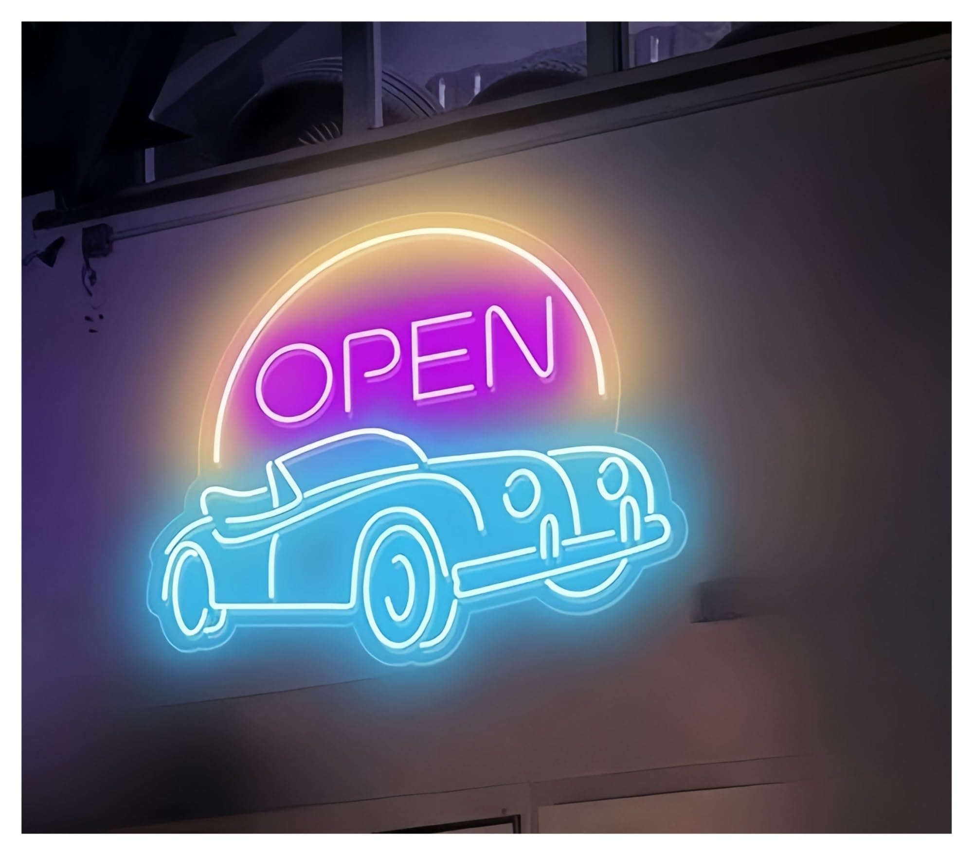 SHOUXI Sign Lamp Car Neon Signs Garage Decoration Garden Wall Light for Home Office Store 60X49cm(A)