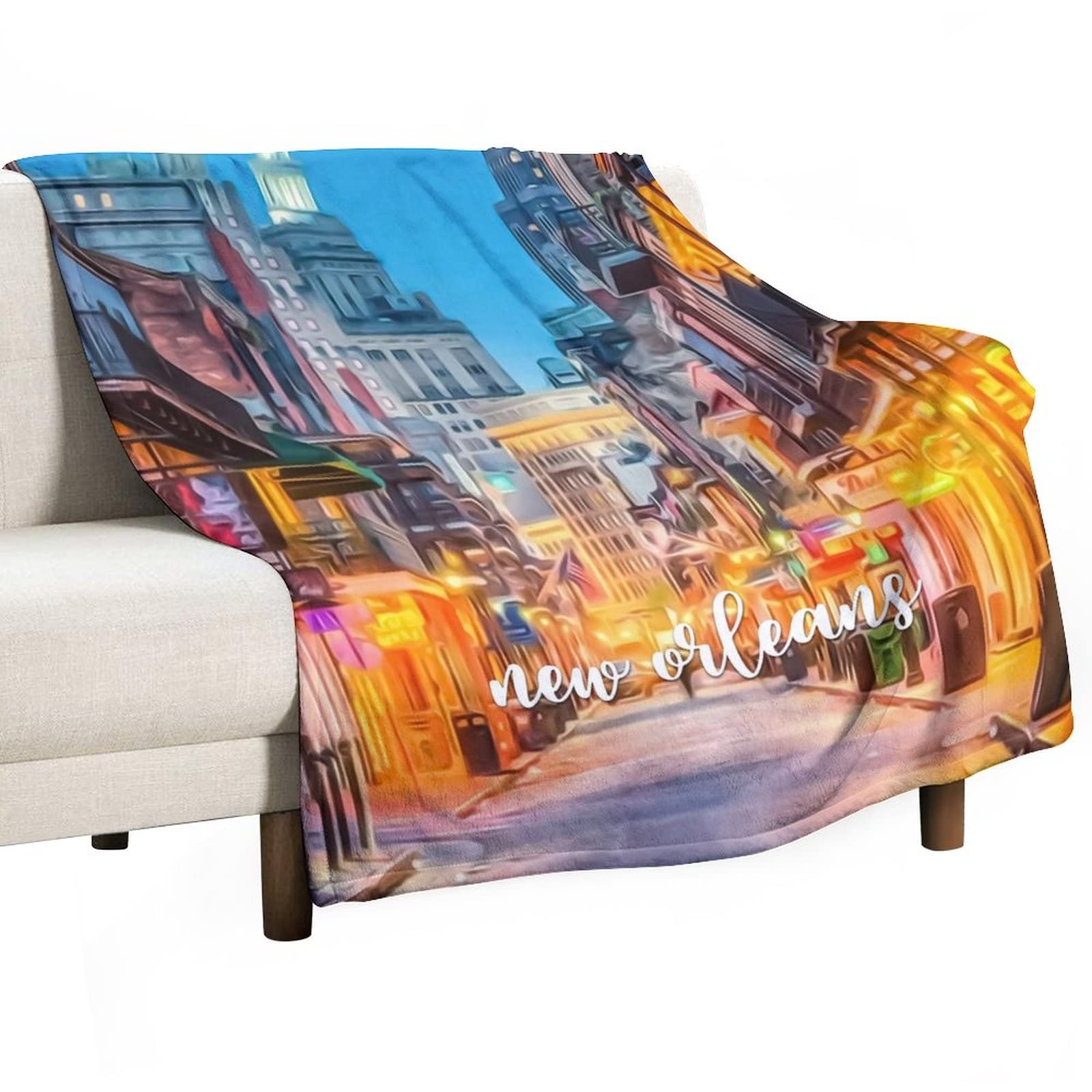 Couverture en flanelle Nouvelle-Orléans 130x150 plaid doux canapé