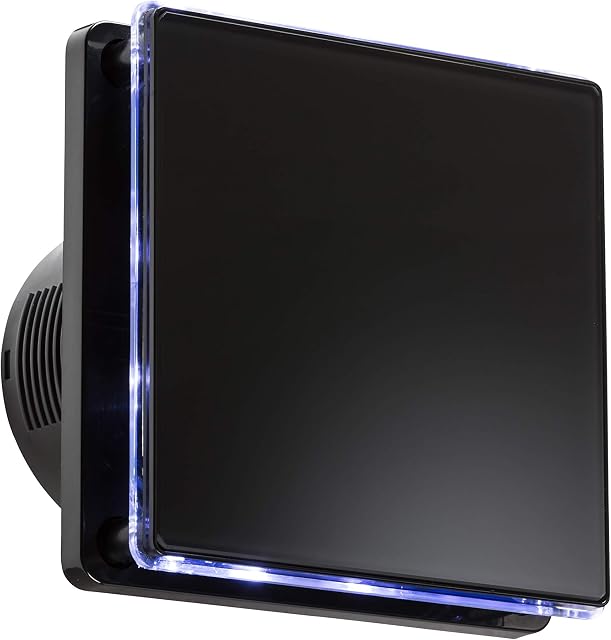 Knightsbridge LED Backlit Extractor Fan with Overrun Timer in Black, 100mm