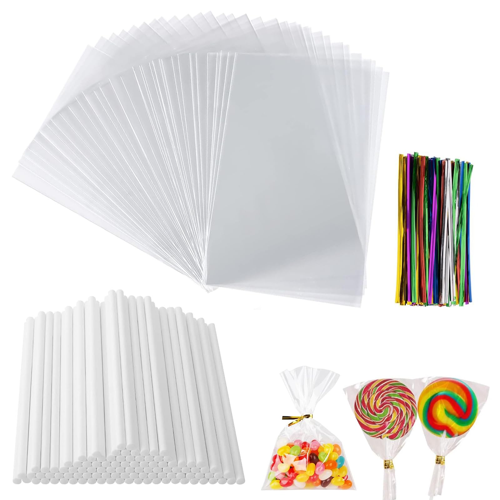 500 Emballages Cellophane Transparent Anti-adhésif - 13x13cm Pour Bonbons, Chocolats, Sucettes
