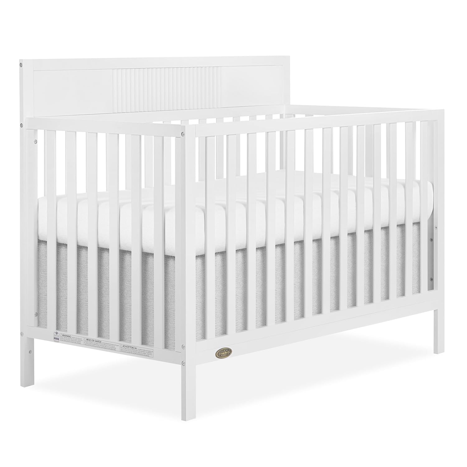 Dream On Me Ivy 5-in-1 Convertible Full-Size Baby Crib in White, GreenGuard Gold & JPMA Certified, 3 Mattress Heights, Converts to Toddler, Day & Full-Size Bed, Safe & Stylish Nursery