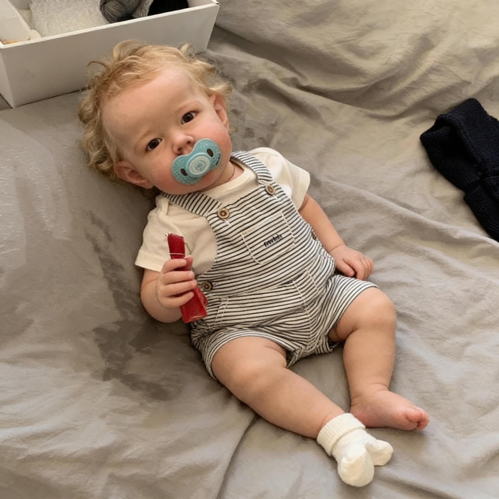 RXDOLL Realistyczne lalki Reborn Baby Dolls silikonowe na całe ciało winyl chłopiec 50 cm pełne silikonowe lalki Reborn blond włosy prawdziwe życie noworodek maluch anatomicznie poprawna lalka bobas