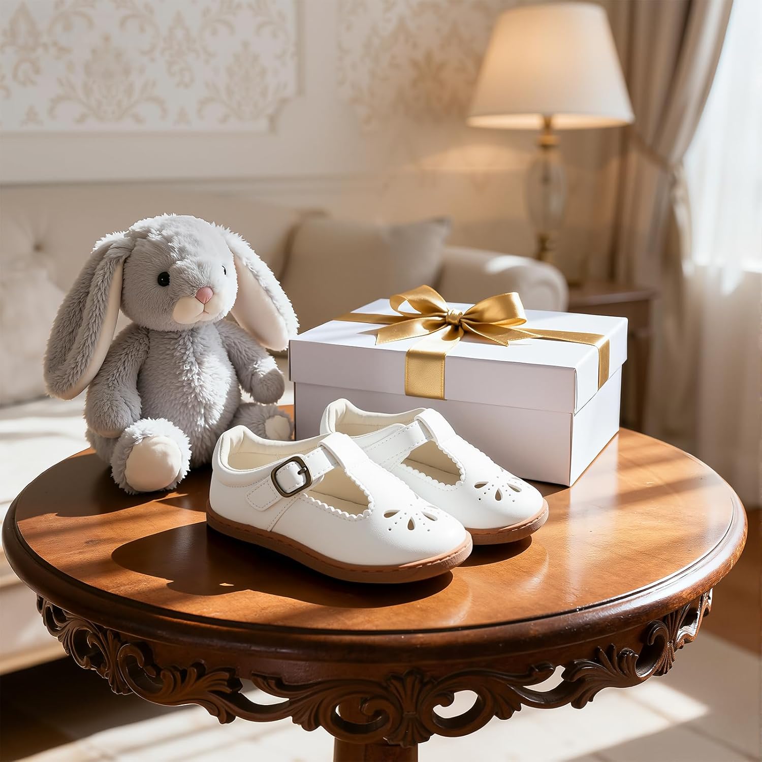 Toddler Girl Mary Jane Dress Shoes Wide Flats for Girls Wedding Party Church Princess Shoe - Image 3