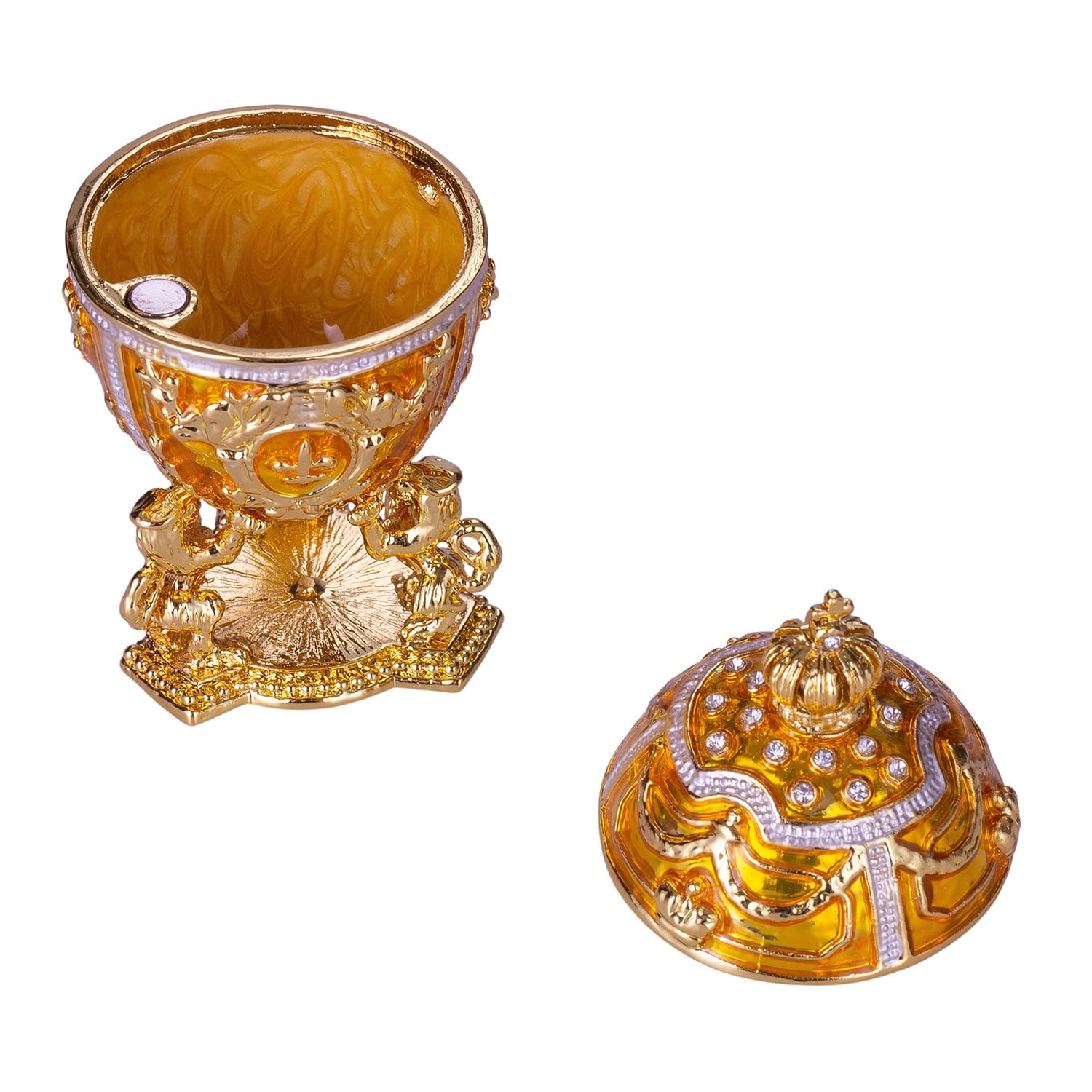 Danila-souvenirs Fabergé Egg - Smyckeskrin Med Krona 6,5 Cm, Grön 4684