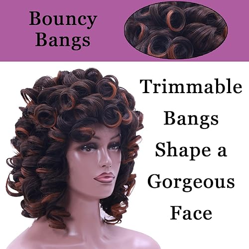 Miniatura 6 de Peluca rizada de los años 70 para mujeres negras, peluca afro de aspecto natural grande y esponjosa, suave, pelucas de los años 60, aretes de aro