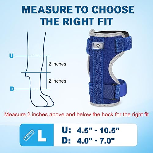 Miniatura 5 de Soporte de pierna delantera para perro férula ajustable para tobillo, pierna delantera, tobillo, extremidad de poro, envoltura de esguince con