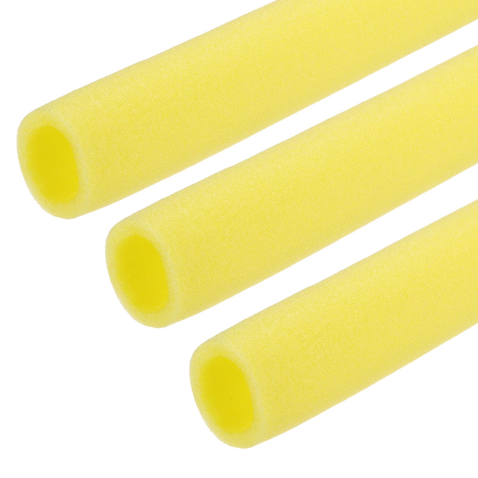 QUARKZMAN 3pcs Tubo de Espuma, Aislamiento Cubierta de Tuberías Tubo Aislante Enrollable para Congelamiento Protección Calor Conservación Fontanería, 50mm x 70mm x 1M (ID*OD*L), Amarillo