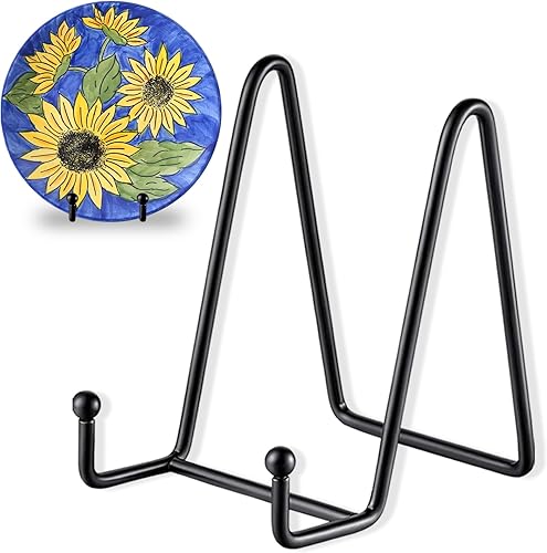SEUNGCH 12 soportes negros de 4.3 pulgadas para exhibiciones, caballetes de hierro para portarretratos de hierro, soporte de exhibición de libros de