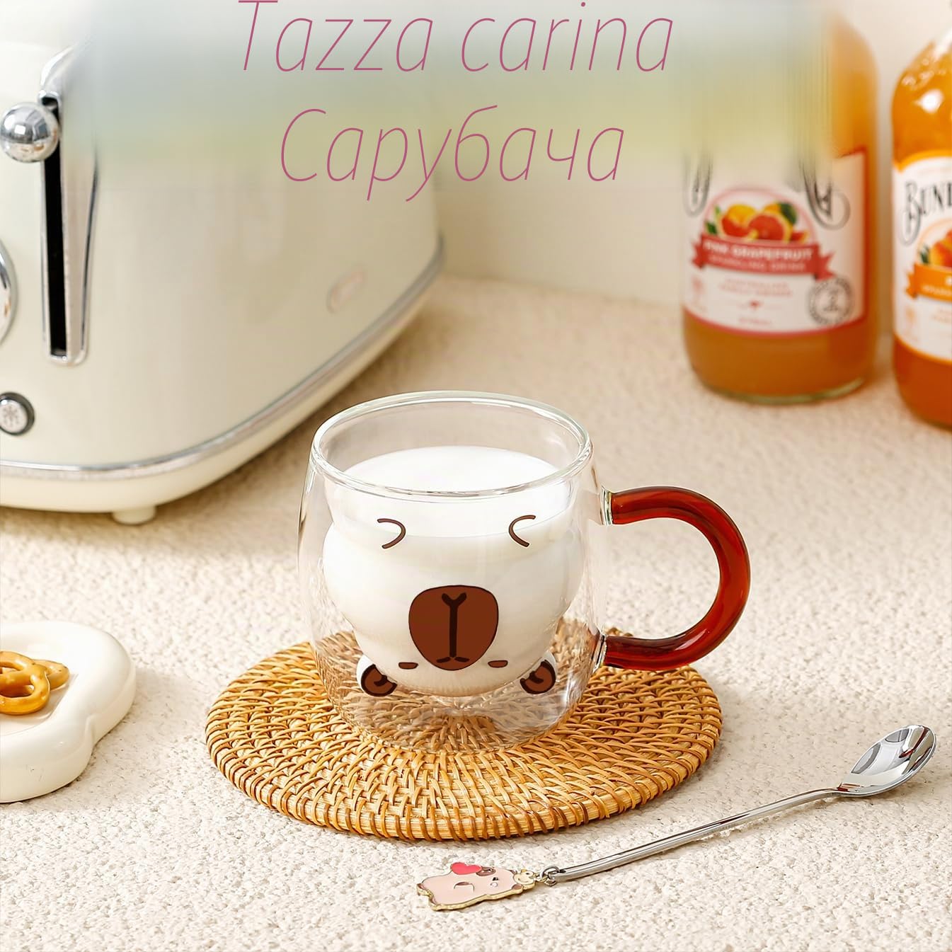 Regali per donne, oggetti dolci Capybara, bicchieri da caffè a doppia parete, tazze Kawaii per cappuccino, tè, espresso, latte macchiato, bicchieri, regali di Natale, regalo di compleanno, regali