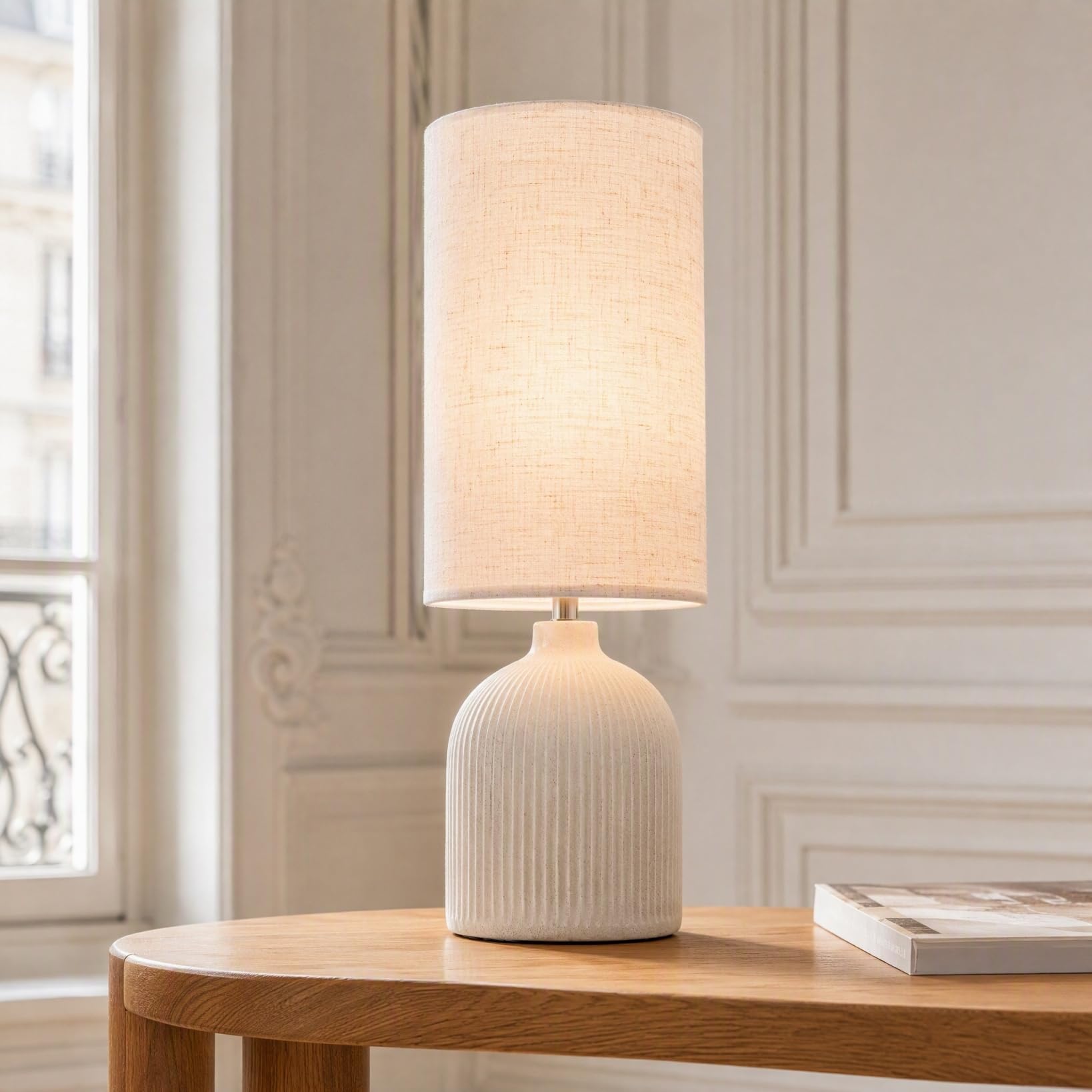 NUOBESTY Abat-Jour Cylindrique En Tissu E27 Petit Abat-Jour De Rechange Avec Trou De 4.00 cm Pour Lampe De Table Lampadaire Chambre Salon Bureau