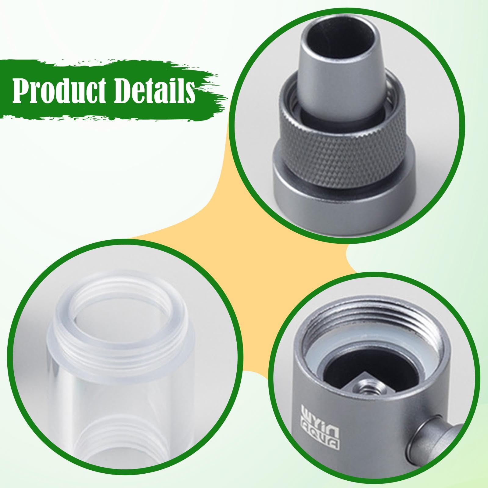 Diffuseur de CO2 en Acrylique avec Compteur de Bulles, Pratique et Multifonctionnel, pour Aquarium, Wy500112