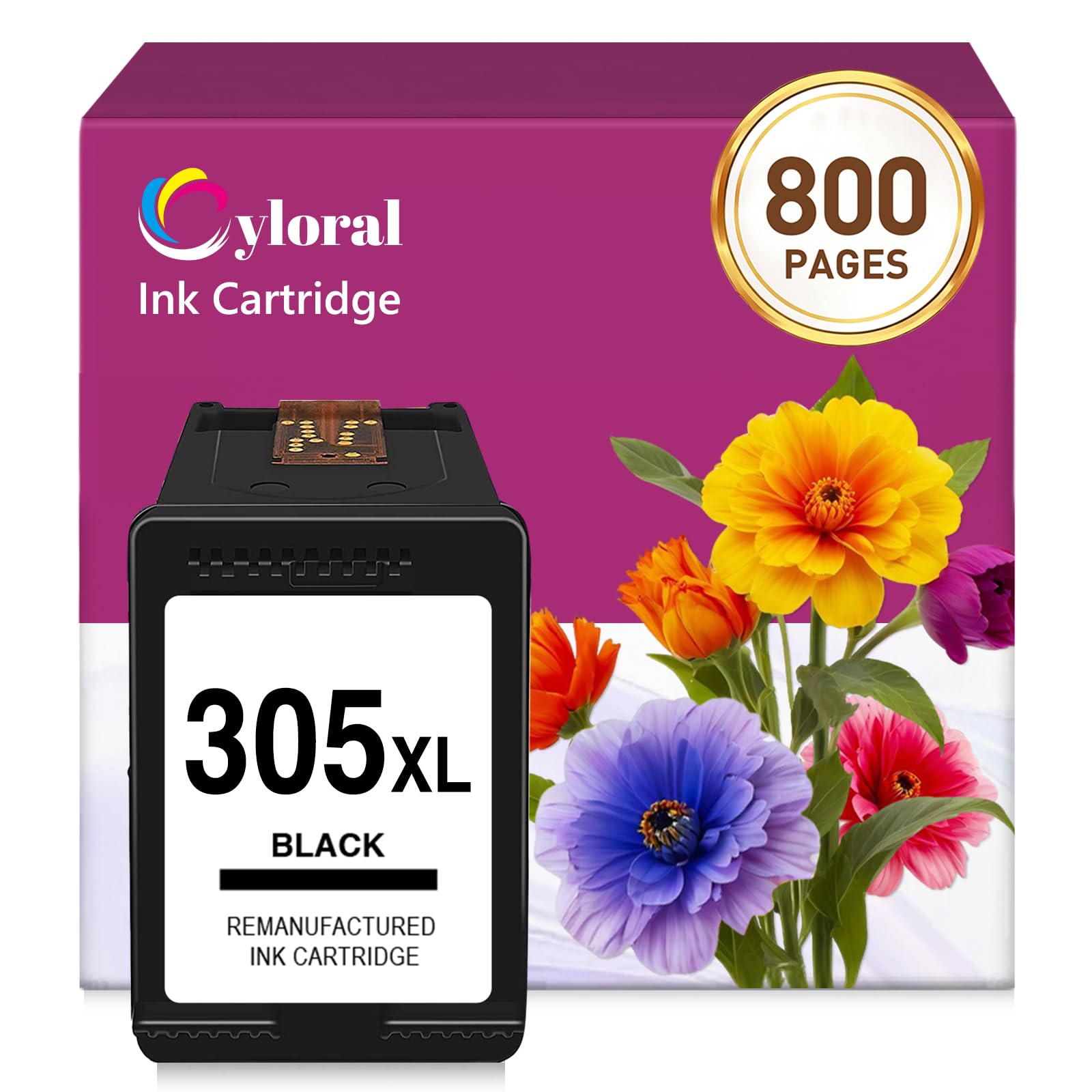 Cyloral 305XL Black Ink Cartridges for HP 305XL DeskJet 2800e 2820e 4220e 4200e 2810e 2821e 2822e 2823e 4210e 4222e 4230e Printer Ink for HP 305 XL Black | Compatible with ENVY 6420 6420e 6430e 6432e 6020 6022e 6030 6030e 6032 6032e Envy Pro 6400 6420 6422 6430