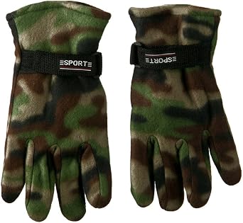 Mens Green Camo Fleece Glove
