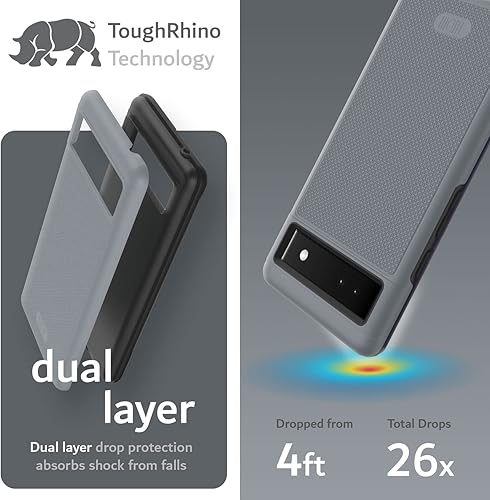 Miniatura 3 de TUDIA MergeGrip grado militar Funda protectora para Google Pixel 6a (2022), probada en caídas, de doble capa, a prueba de golpes, delgada,