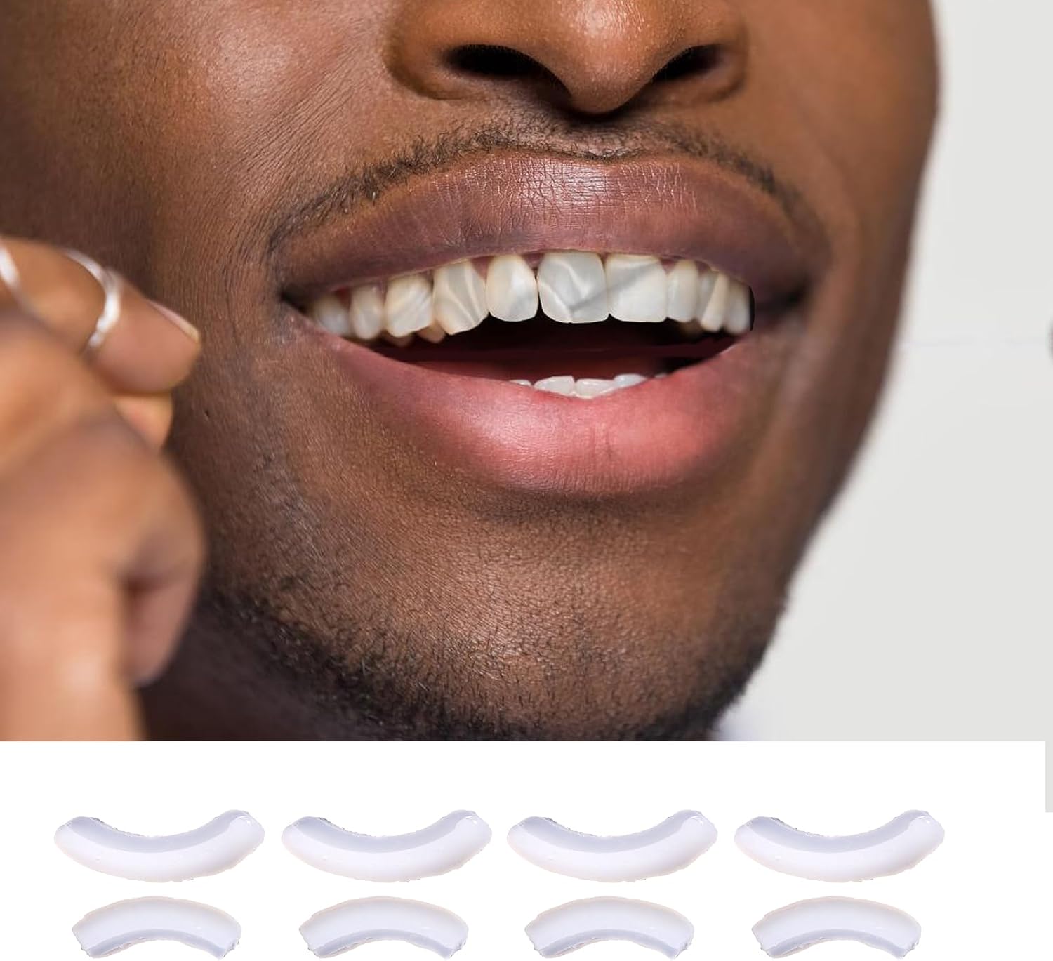 4 Pairs 6-8 Teeth Grillz Mold Kits,Silicone Molding Bars Gels Set for Grillz Top and Bottom 6-8 Teeth Caps Grills for Your Teeth Grillz Accessory Silica Gel Set