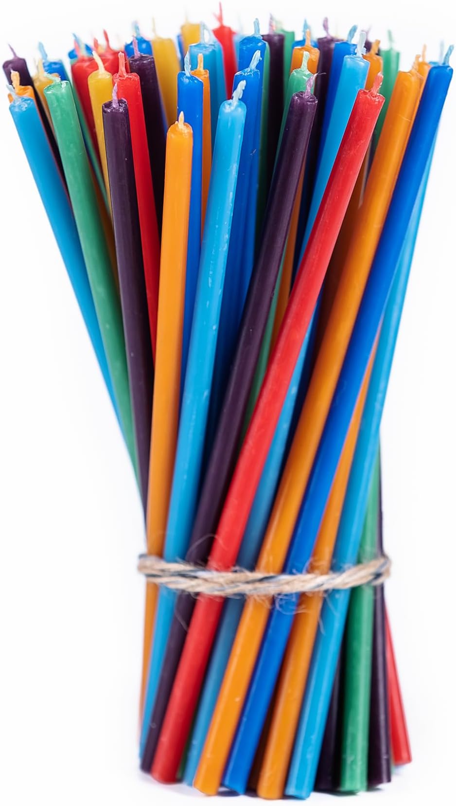 Danilovo Thin Taper Beeswax Candles - Honey-Scented, Decorative Candles Ideal for Birthday Decoration or Church Prayers - 7 Colors Drip Free, Tall & Smokeless Pack of 70 pcs, 6.5 x 0.22 inch