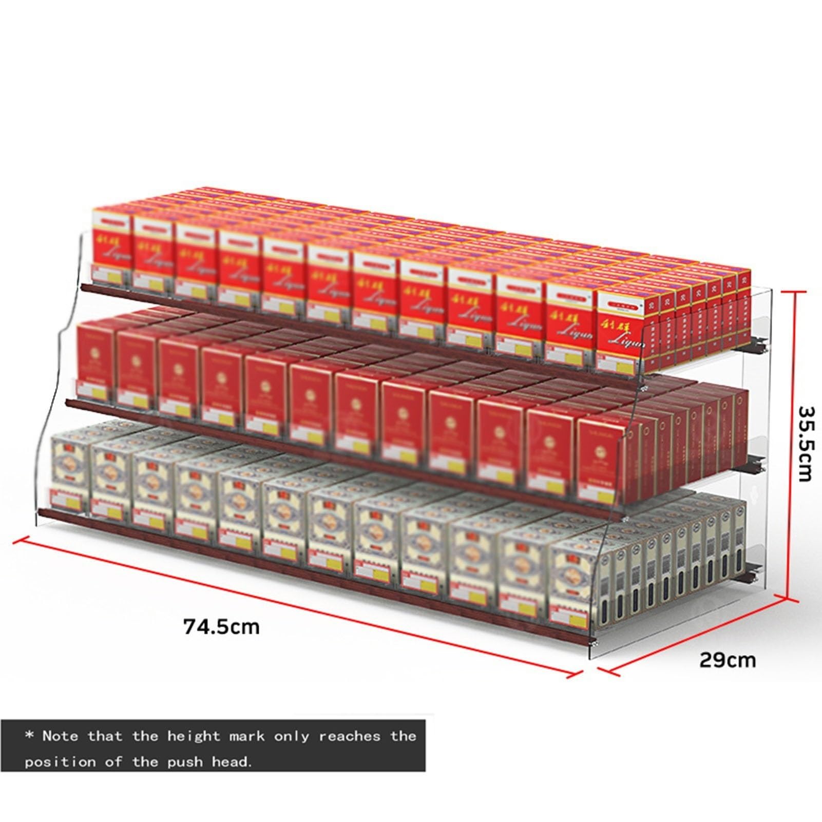 cigarette push Amazon.com: Automatic Tobacco Display Rack Pushers- Acrylic Cigarette Box  Holder Matchbook Stand Shop Auto-Push Pushers Cigar for Convenience Stores,  Gas Stations, Or Retail Shops (Color : Clear, Size : 3 Layer :