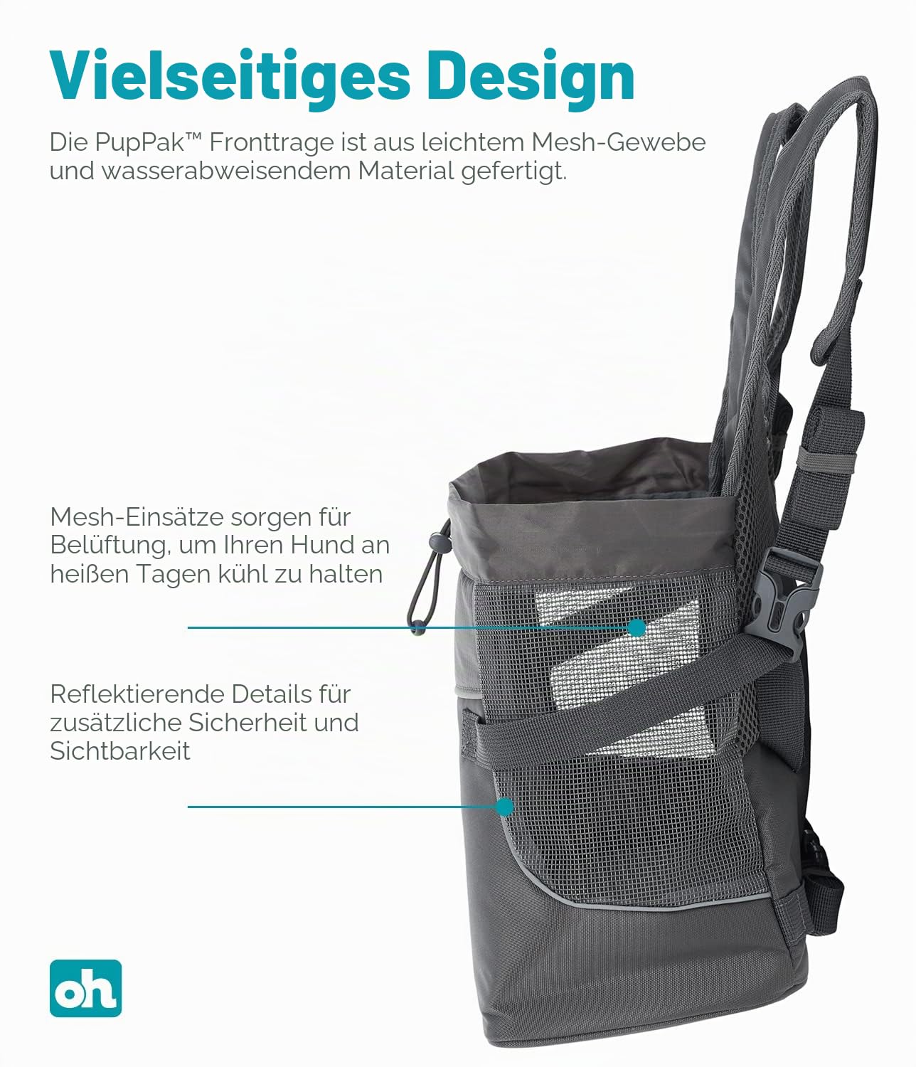 Outward Hound PupPak Tragetasche für Hunde, Größe S, Grau