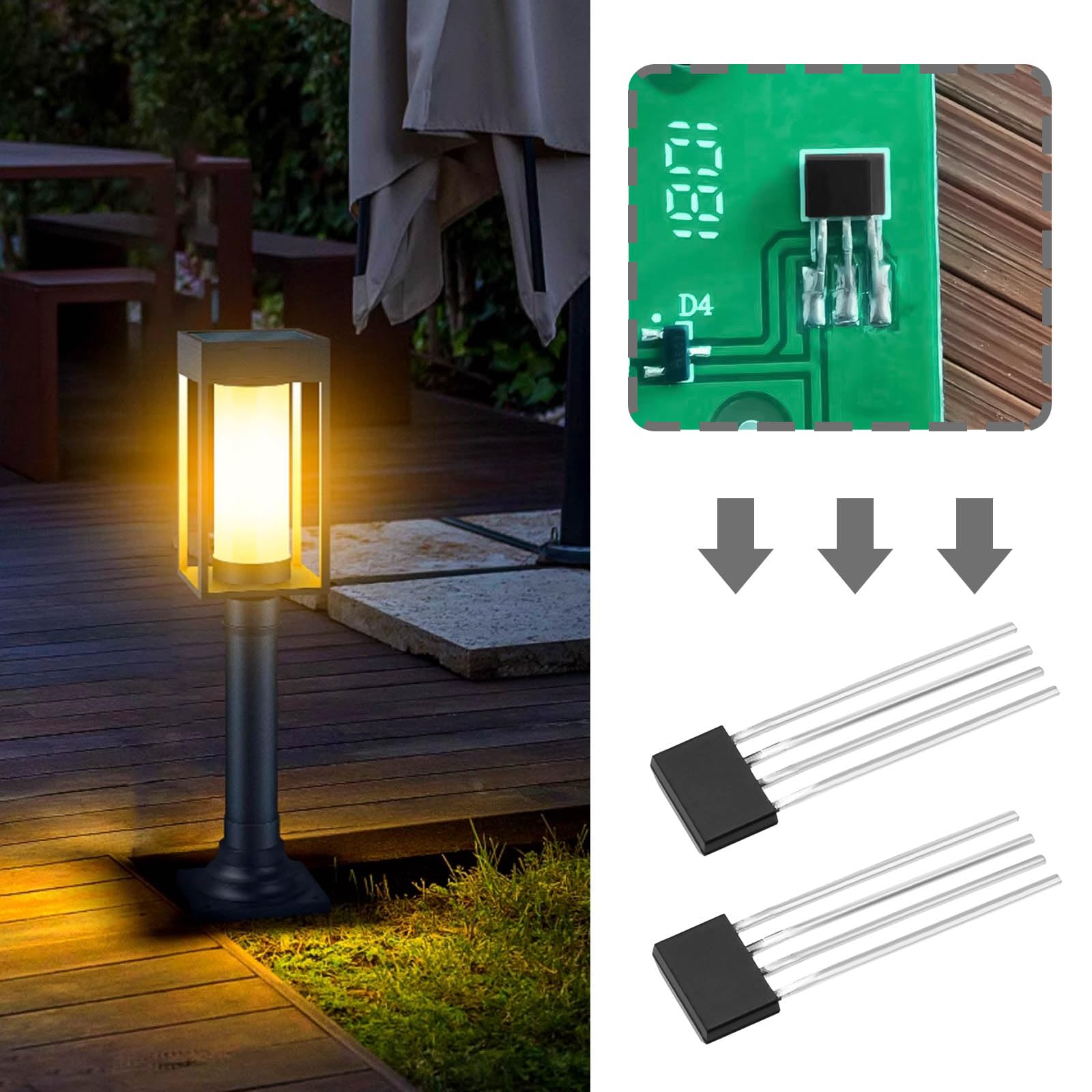 20 x LED IC Solar Power Treiber Ladecontroller YX805F YX805A geeignet für 1,2 V wiederaufladbare batteriebetriebene Solar-Rasenleuchten