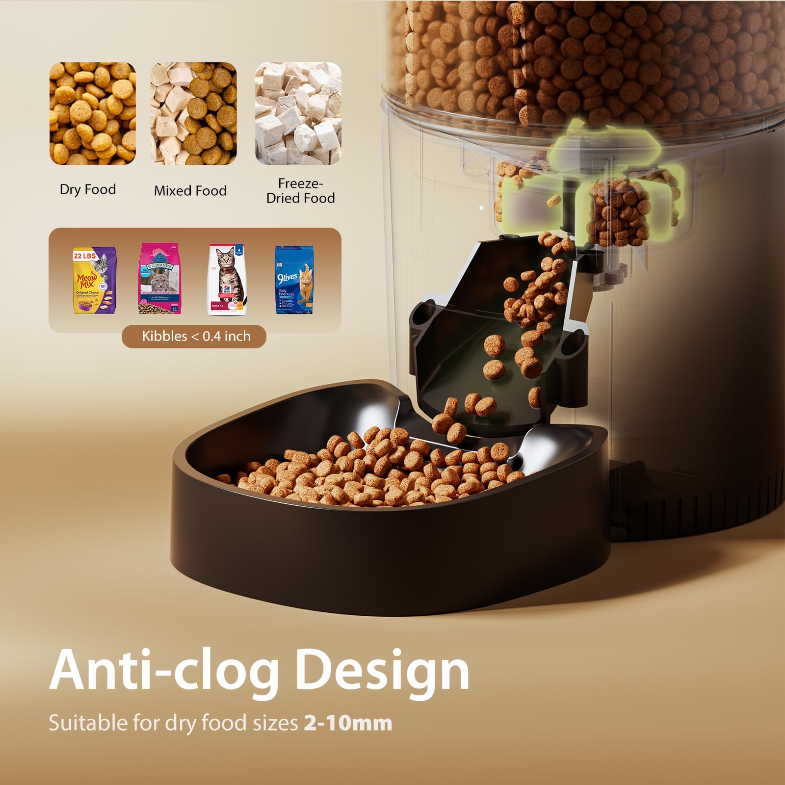 IMIPAW Automatic Cat Feeders, 3L Timed Cat Dry Food Dispenser, Dual Power Supply, Programmable Portion Size, 1-6 Meals Per Day, Auto Pet Feeder for Cats and Small Dogs, with Desiccant Bags - image 4
