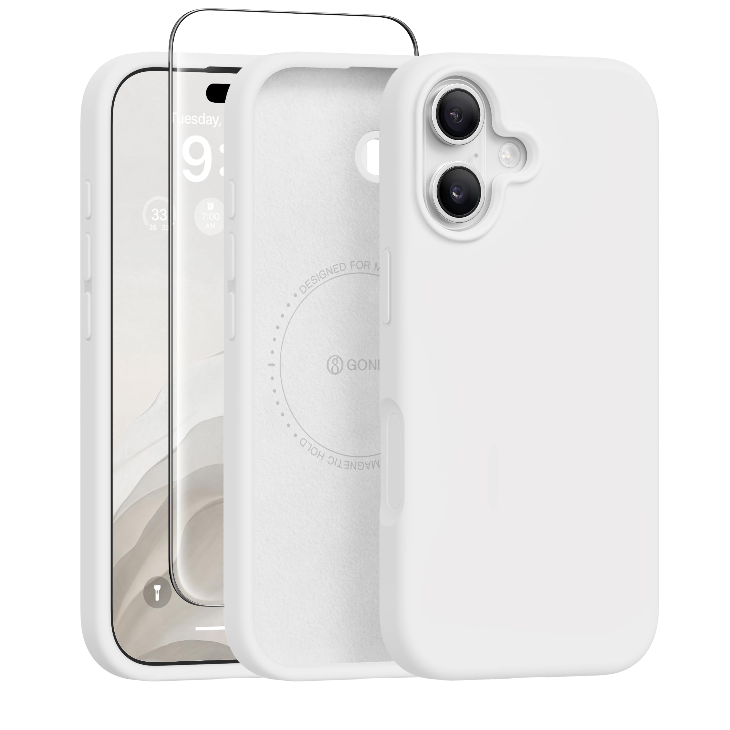 GONEZ Magnetic for iPhone 17 Case, Silicone Cover White