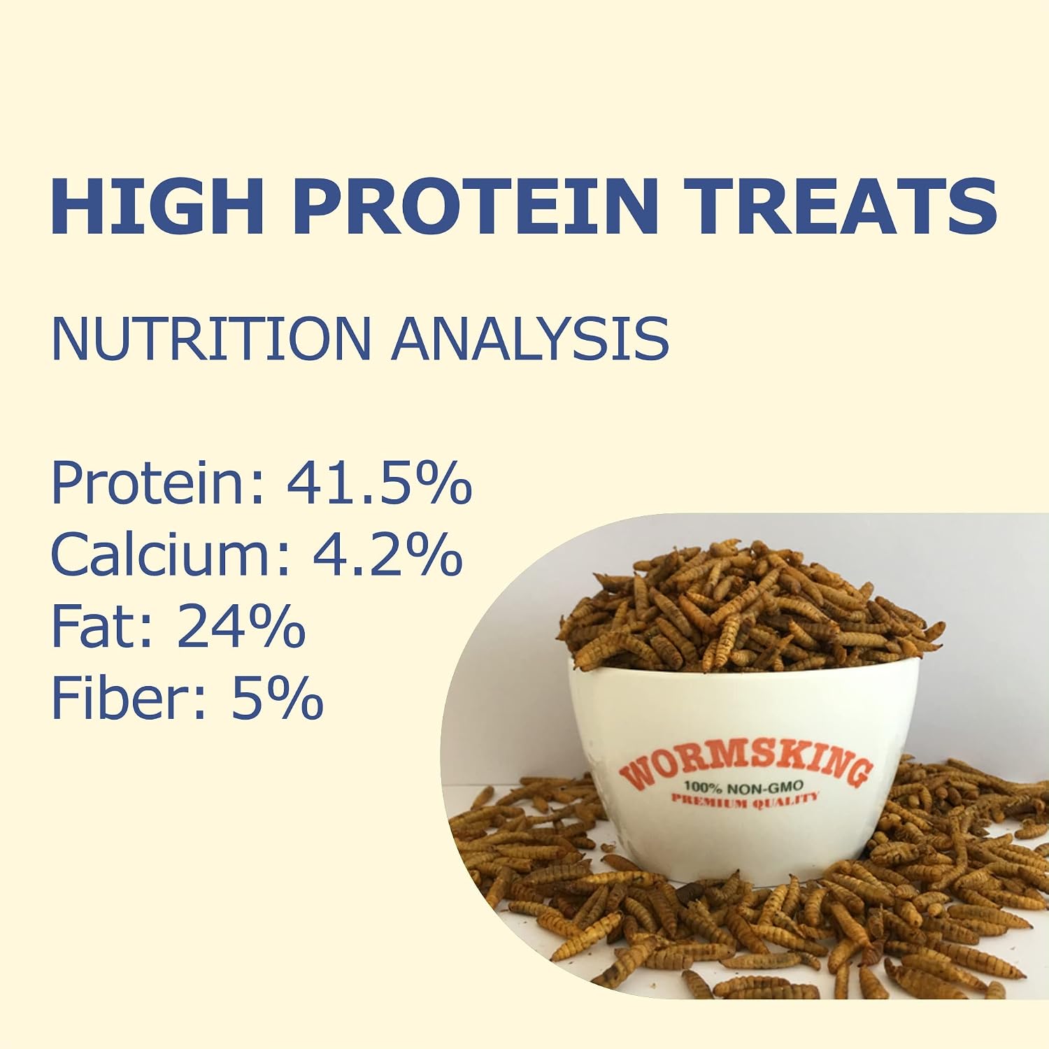 WORMSKING 10LB Non-GMO Dried Black Soldier Fly Larvae, More Calcium Than Dried Mealworms, High Protein Chicken Feed, Chicken Treat