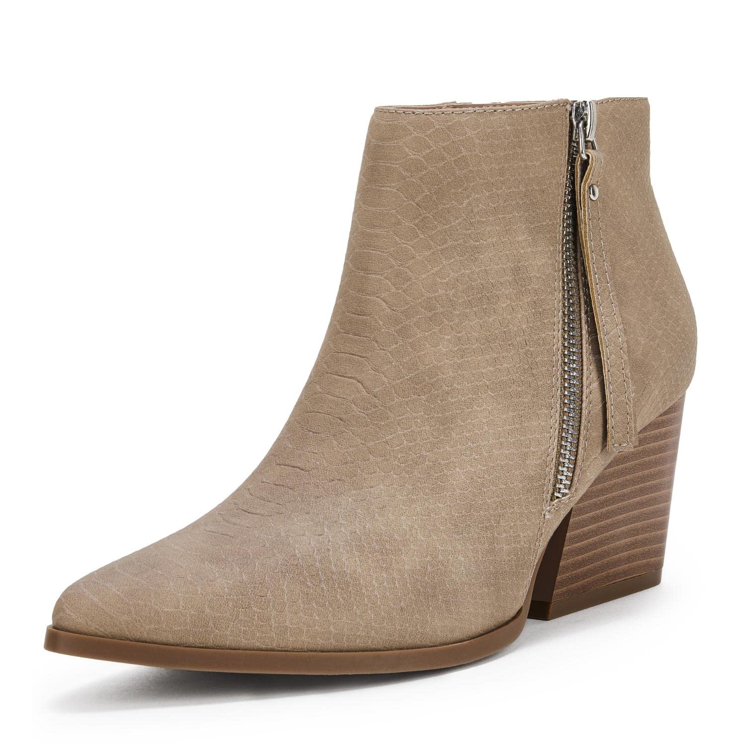 Size 7 : Liyuandian Pointed Toe Chelsea Boots High Chunky Heel Side Zipper Slim Fit Ankle Boots