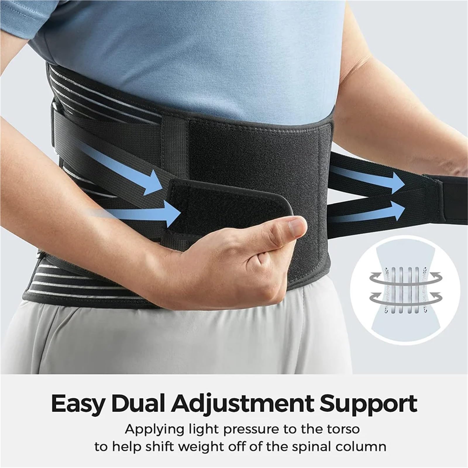 Faja para la Espalda lumbar Soporte lumbar ajustable for deportes | Cinturón de soporte de cintura transpirable for ejercicio físico(Style B,XXXL-waist 135-155cm)