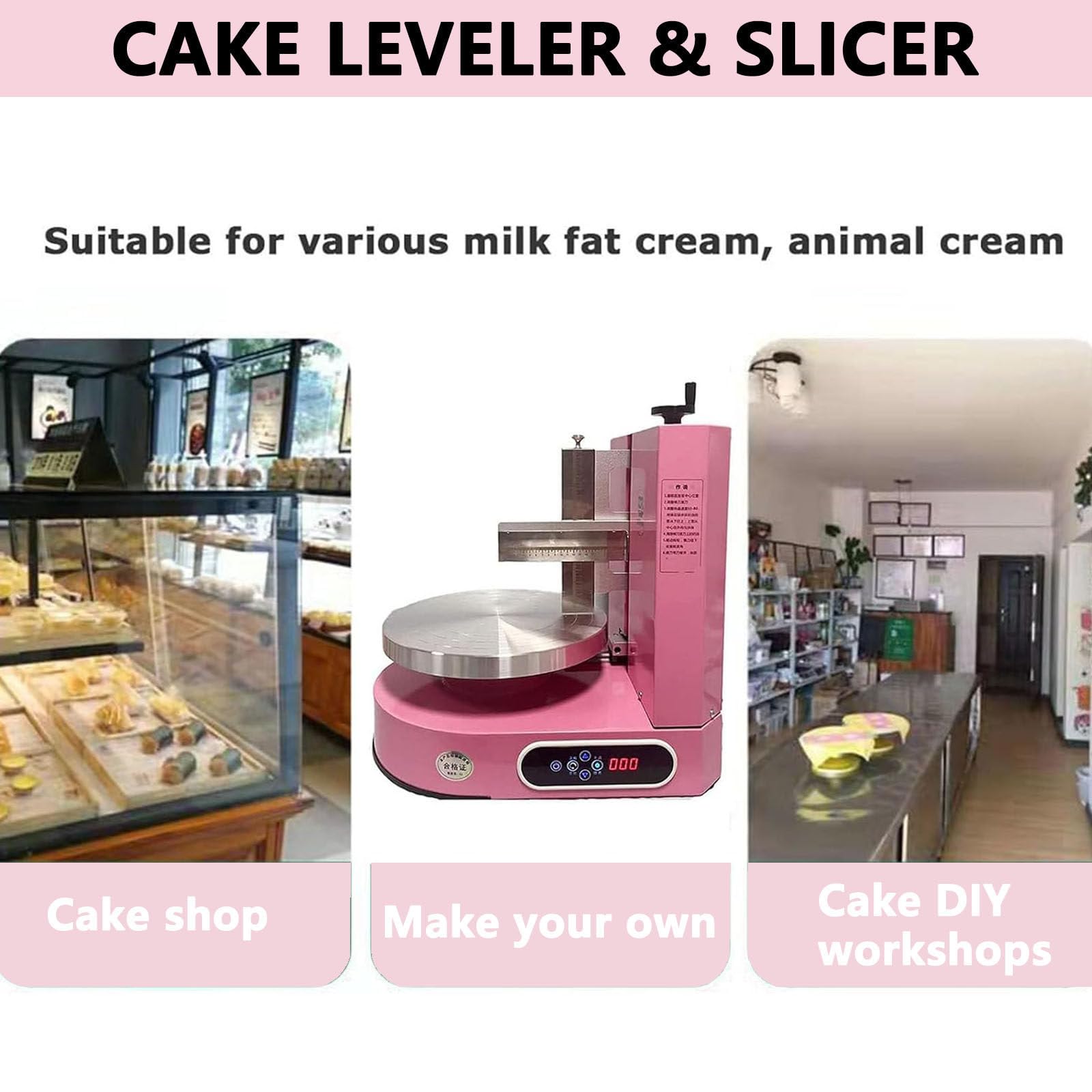 Macchina elettrica per decorare torte da 200 W, semiautomatica per glassa e spalmatrice per torte, adatta per torte da 10-30 cm, strumento efficiente per l'applicazione della crema
