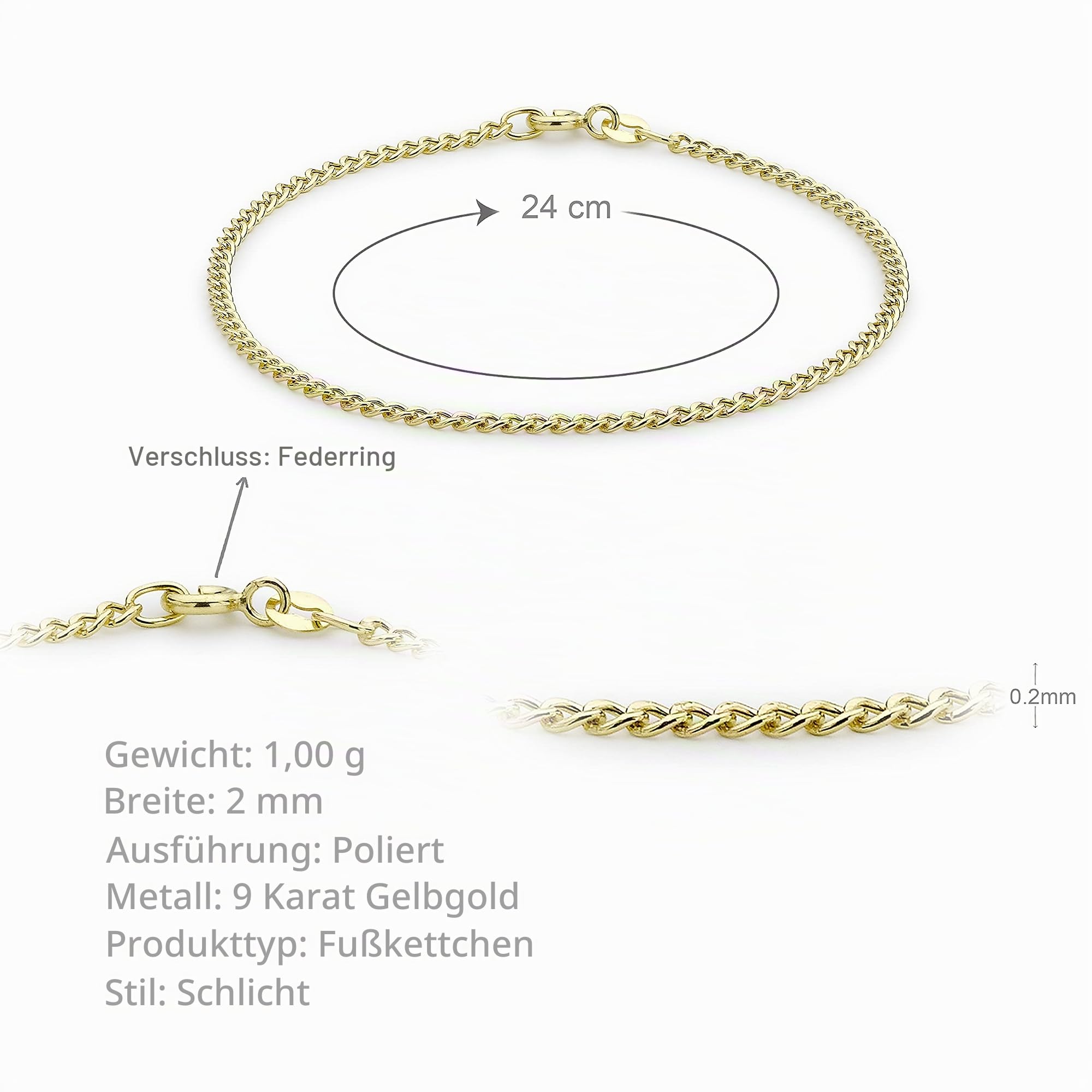 CARISSIMA Damen-Fußkettchen