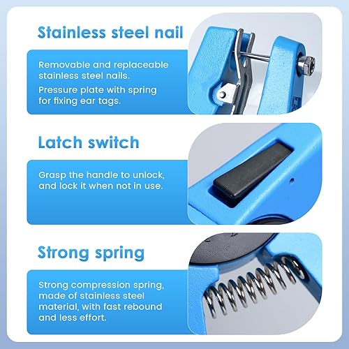 Miniatura 2 de Aplicador universal de etiqueta de oído para ganado y alicates de etiqueta de oído para ganado animal ganado cerdo cabra oveja