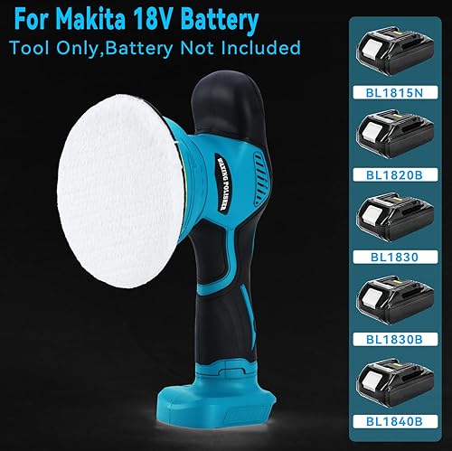 Miniatura 2 de Pulidora inalámbrica de coche compatible con batería Makita de 18 V, pulidora de potencia para detallespulidoencerado (batería no incluida)