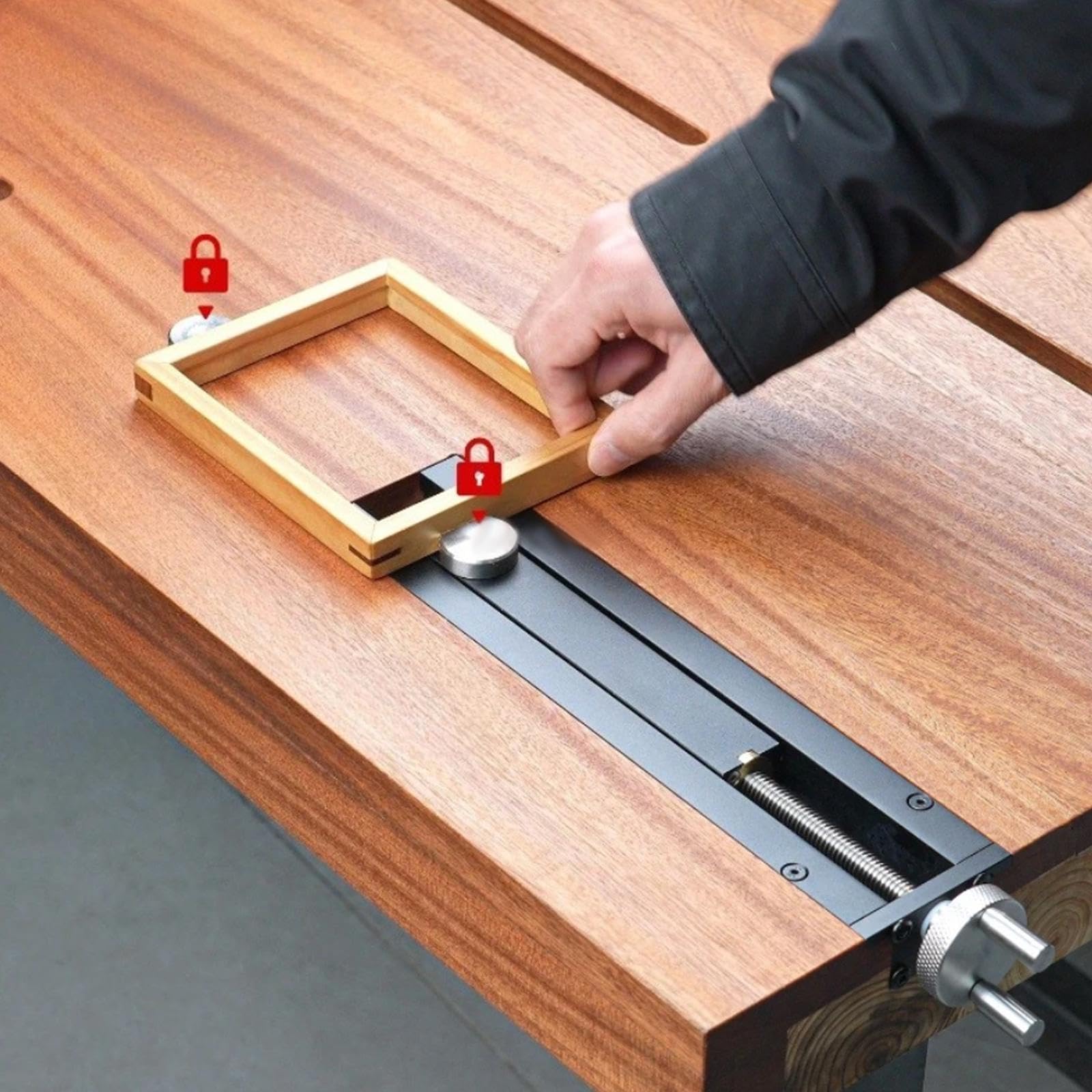 3 Piezas Workbench Tail Vise de Banco Cola de Banco Portátil de Instalación Rápida de Aleación de Aluminio Adecuada para Carpinteros y